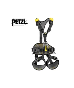 avao bod fast (negro/amarillo) – arnés confortable anticaídas para sujeción y suspensión – petzl