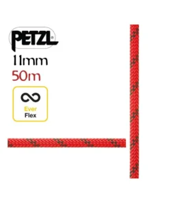 Axis 11mm (50m) Rojo – Cuerda semiestática para los trabajos en altura – Petzl