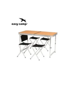 belfort – pack mesa plegable 60 x 120cm con 4 sillas – easy camp