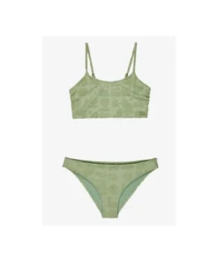 Bikini Roxy Beach Check Crop Top Set Para Niña
