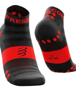 Calcetines Compressport Pro Racing V3.0 Ultraligeros Tobilleros Negro Rojo