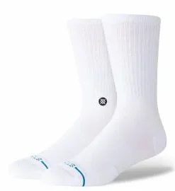 Calcetines Stance Icon Crew Blanco-Negro Unisex