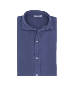 Camisa Arica Lino Azulon Desgastada Para Hombre