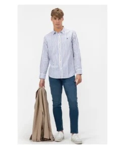 Camisa El Pulpo Cuello Botón Popelín Para Hombre
