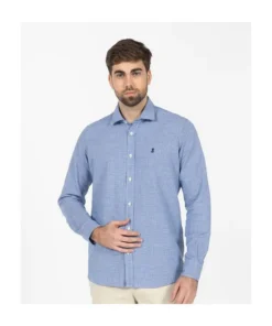 Camisa El Pulpo Pata De Gallo Lino Para Hombre