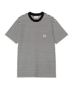 Camiseta Hombre Carhartt WIP Verne Pocket Negra Blanca