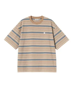 Camiseta Hombre Carhartt WIP Zane Marron Azul