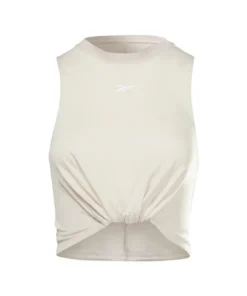 Camiseta Mujer Reebok Gathered Solid Beige