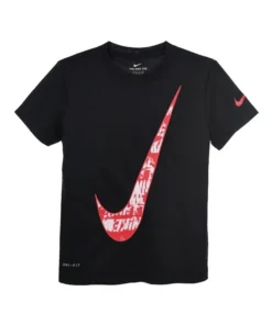 Camiseta Niño Nike Texture Swoosh Negra