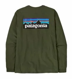 Camiseta de manga larga Patagonia M’s LS P-6 Logo Responsibili-Tee Verde Pino