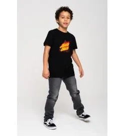 Camiseta Santa Cruz Youth Flamed Not a Dot Front Negra