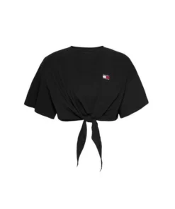 Camiseta Tommy Hilfiger Cropped Con Lazo Para Mujer