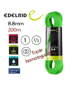 Canary Pro Dry 8,6 mm 200m (Neon Green) – Cuerda triple homologación – Edelrid