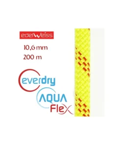 canyon 10,6 mm aquaflex everdry – cuerda para barrancos 200 m (amarilla) – edelweiss