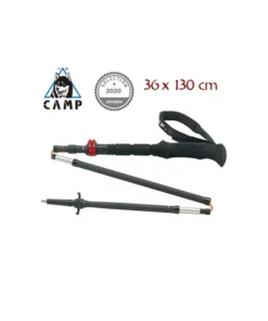 carbon mix – bastón de trekking de carbono y aluminio (36-130cm) – camp