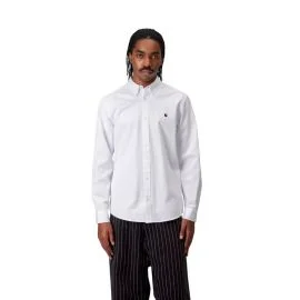 Camisa Carhartt WIP Madison LS Shirt Blanco-Negro