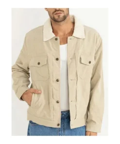 Chaqueta Rhythm Flannel Lined Cord Trucker Para Hombre
