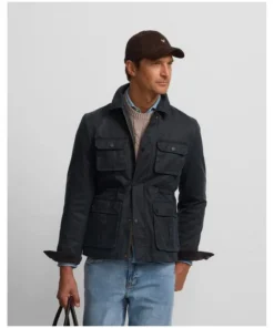 Chaqueta Silbon Encerada Bolsillos Para Hombre