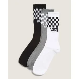 Calcetines Vans Classic Check Crew Checkerboard Negro-Gris-Blanco Unisex (3-Pack)