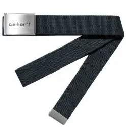 Cinturón Carhartt WIP Clip Belt Chrome Deep Night