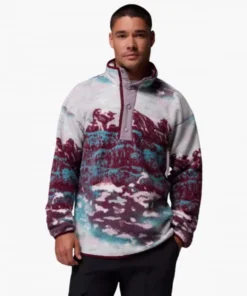 Forro polar Columbia Helvetia II Printed Hombre Rich Wine