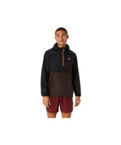 Cortavientos Hombre Asics Fujitail Negro/Marrón