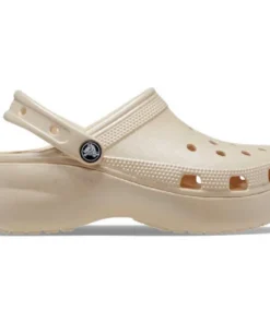 Crocs Classic Platform Shimmer Vainilla Para Niñas