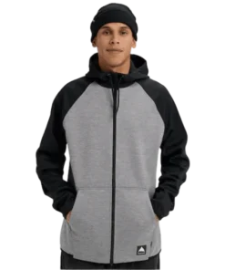 Burton Crown Weatherproof Full Zip grey heather/true black sudadera técnica