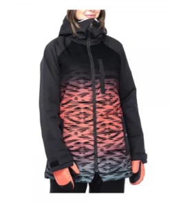 686 Dream insulated black ikat fade chaqueta de snowboard de mujer