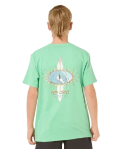 Rip Curl Raw Energy Skull neon green camiseta niño
