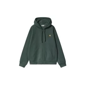 Sudadera con capucha y cremallera Carhartt WIP Hooded American Script Jacket Kale Green