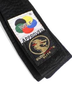 Cinturón de kárate Elite negro WKF