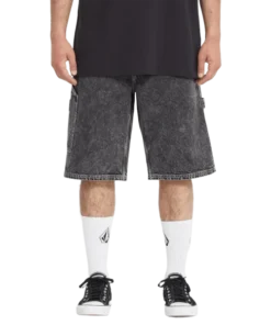 Volcom Labored Denim light acid black bermudas