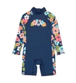Licra de manga larga Roxy Girl Morning Flower Springsuit Mood Indigo (2-7 años)