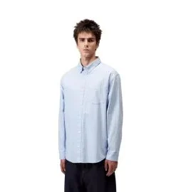 Camisa Carhartt WIP Cassel LS Shirt Cassel Stripe Bleach-White