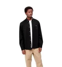 Camisa Carhartt WIP Madison LS Shirt Black-Wax