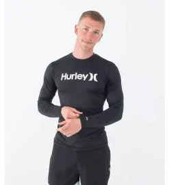 Licra de manga larga Hurley One And Only Quickdry Rashguard LS UPF 50+ Negra