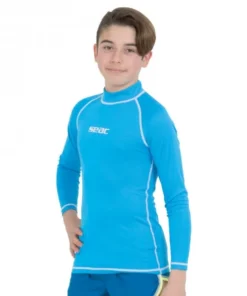 Lycra manga larga azul junior