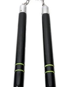 Nunchaku con Cadena de Madera Negro/Verde
