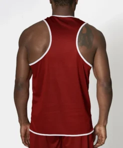 Camiseta de boxeo reversible roja y azul