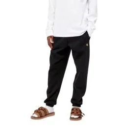 Pantalón deportivo Carhartt WIP Chase Sweat Negro-Dorado