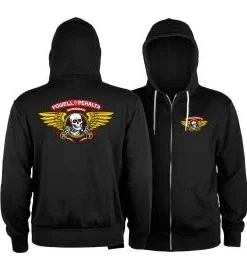 Sudadera con capucha y cremallera Powell Peralta Winged Ripper Lightweight Negra Unisex