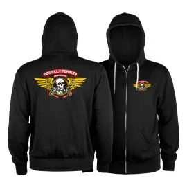 Sudadera con capucha y cremallera Powell Peralta Winged Ripper Lightweight Negra Unisex