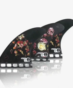 Quillas tri-fins single tab Captain Fin co Dion Agius Flower black