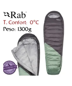 Radeon Womens -6 Regular LZ (Dark Fig Green/Graphene) – Saco de dormir sintetico unisex – Rab