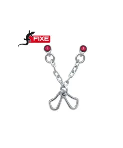 reunión de acero en v con anclajes r2 gym y 2 mosquetones draco key lock (d10mm) – fixe
