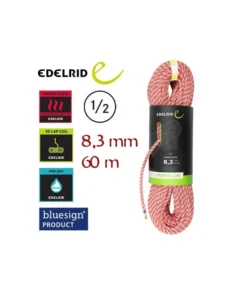 roseg dry 8,3 mm 60 m (roja) – cuerda doble – edelrid