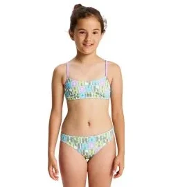 Conjunto de bikini bralette Roxy Girl Letter Up Oil Green Letter Up (6-16 años)