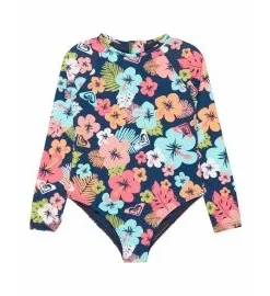 Licra de manga larga Roxy Girl Morning Flower Onesie Mood Indigo (2-7 años)