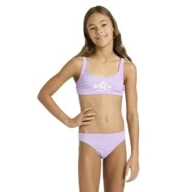 Conjunto de bikini bralette Roxy Girl Solid Active Crocus Petal (6-16 años)